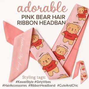 Pink Bear Hair Ribbon Headband – Fashion By Lucy
